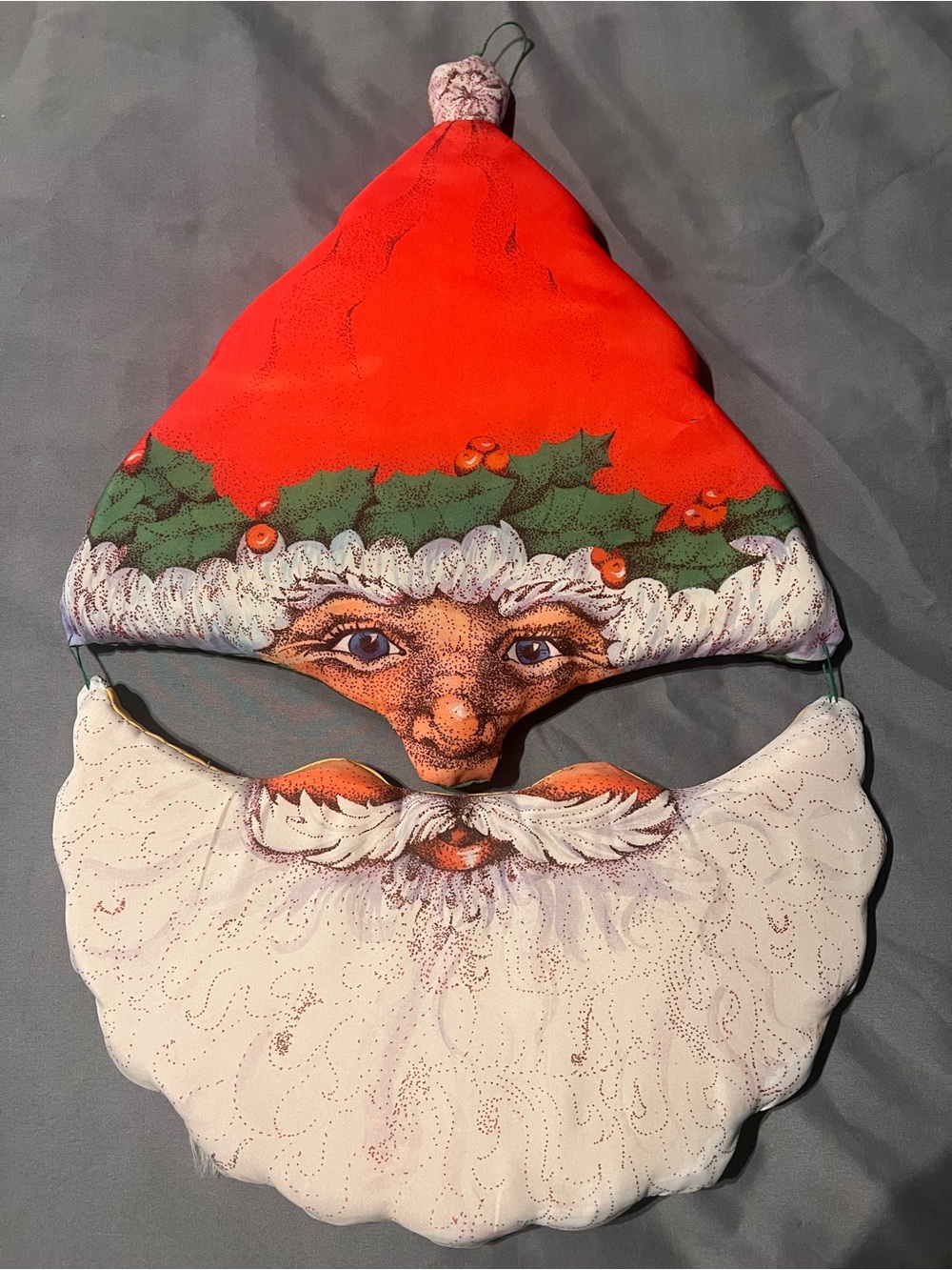 Vintage Hallmark 1983 Santa Face Hanging Holiday Decoration tree reversible